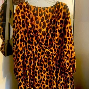 Leopard print dress long sleeved